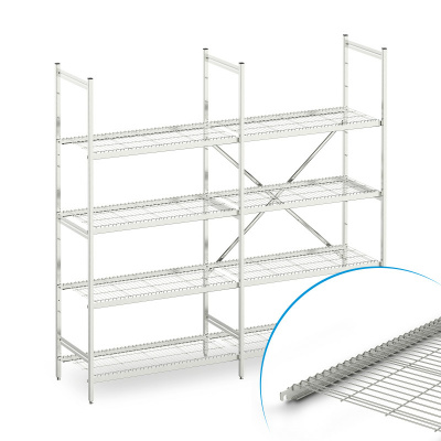 Standregal Edelstahl Drahtrost Auflagen Tiefe 500 mm